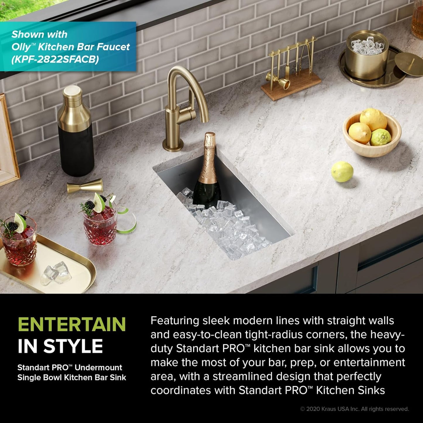 10-Inch Undermount Single Bowl Stainless Steel Bar Kitchen Sink, 16-Gauge