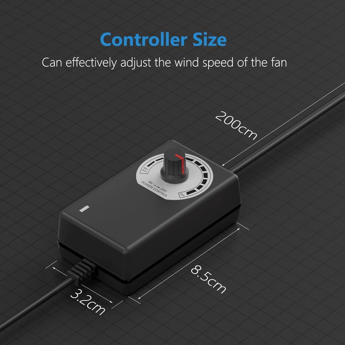 3" Inline Blower Fan with Speed Controller, 120CFM, 20W Ultra-Low Power, Low Noise