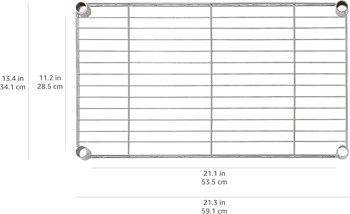 4-Shelf Steel Wire Storage Rack, Adjustable and Sturdy, Easy Assembly, 13.4" D x 23.2" W x 48" H, Black