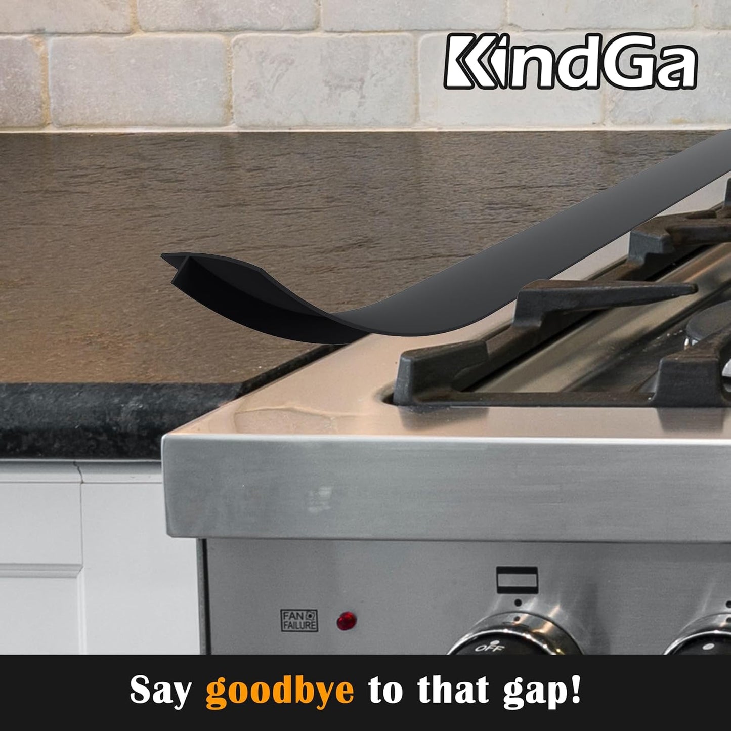 Silicone Stove Counter Gap Cover 21 Inch Black, Set of 2, Easy Clean Gap Filler for Kitchen Counter, Stovetop, Oven, Washer