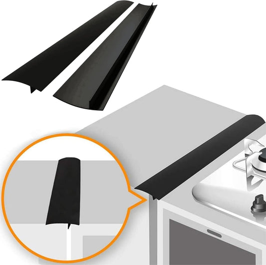 Silicone Stove Gap Covers, 2 Pack Heat Resistant Oven Gap Filler Seals Between Stovetop and Counter, Easy to Clean Stove Guard, 21 Inches, Black