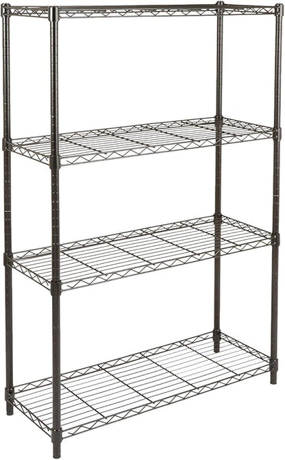 4-Shelf Adjustable Heavy-Duty Steel Wire Storage Rack, Organizer for Kitchen or Garage, 36" L x 14" W x 54" H, Chrome Silver