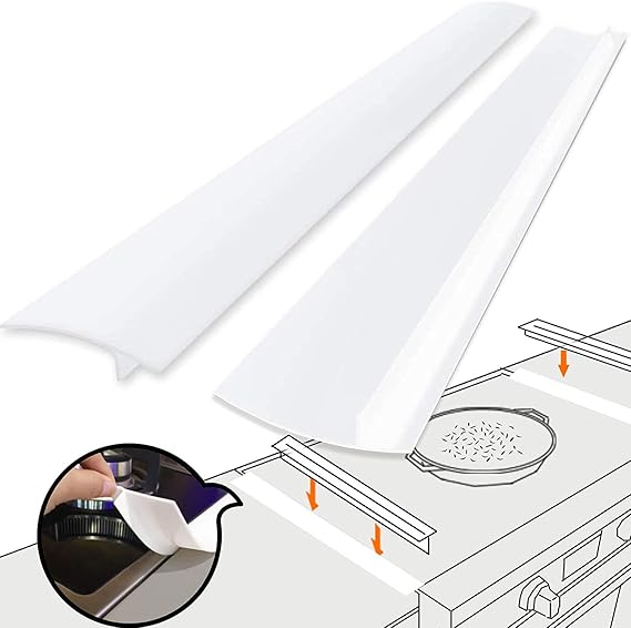 Silicone Stove Gap Covers 2 Pack, 21" Food Grade Flexible Gap Filler Between Stove and Counter, Semi-Clear