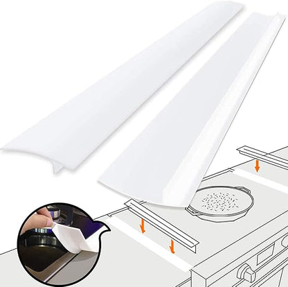 Silicone Stove Gap Covers 2 Pack, 21" Food Grade Flexible Gap Filler Between Stove and Counter, Semi-Clear