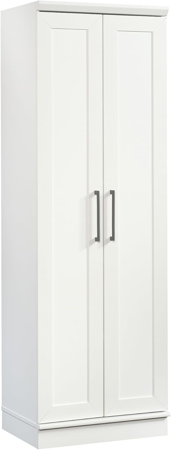 Kitchen Pantry Storage Cabinet with Adjustable Shelves, Brushed Oak Finish for Laundry and Bathroom