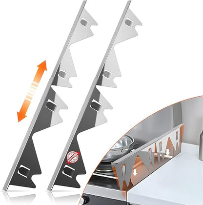 Stove Gap Covers Stainless Steel 2 Pack, 23.4" x 0.79", Heat Resistant Oven Gap Filler and Range Trim Kit, Black