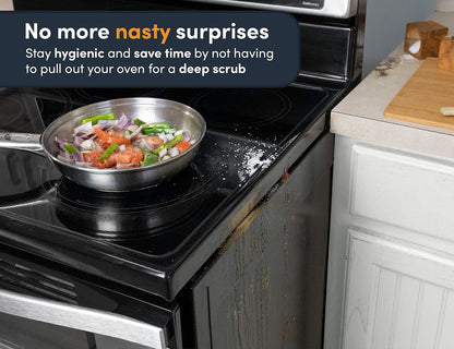 Silicone Stove Gap Covers, 2 Pack Heat Resistant Oven Gap Filler Seals Between Stovetop and Counter, Easy to Clean Stove Guard, 21 Inches, Black
