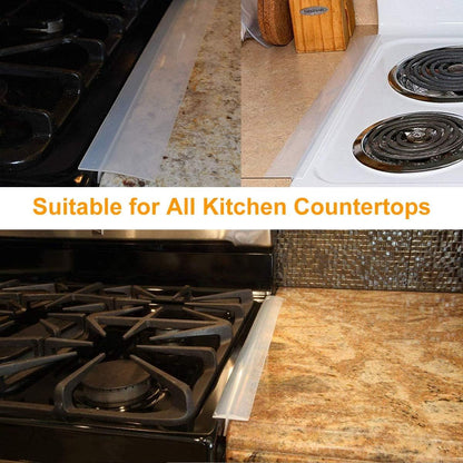 Silicone Stove Gap Covers 2 Pack, 21" Food Grade Flexible Gap Filler Between Stove and Counter, Semi-Clear
