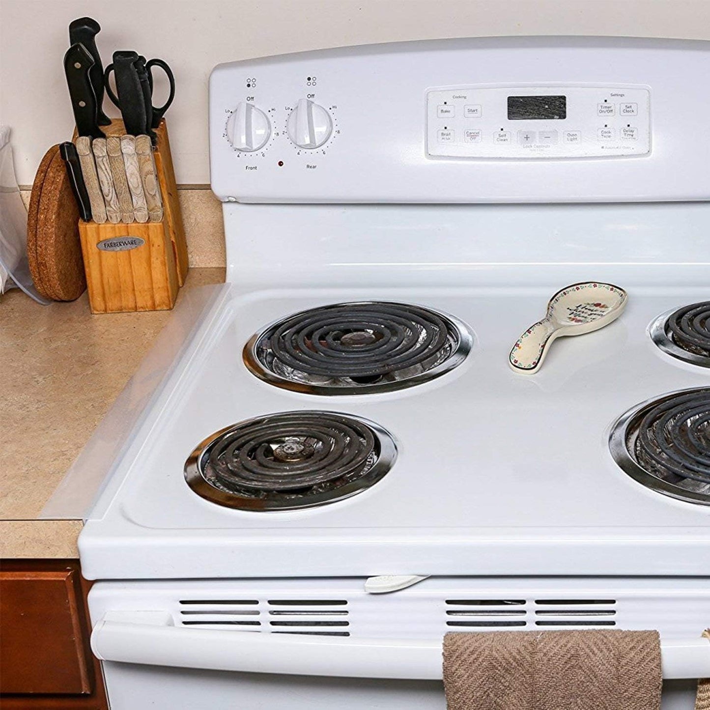 Silicone Stove Gap Covers 2 Pack, 21" Food Grade Flexible Gap Filler Between Stove and Counter, Semi-Clear