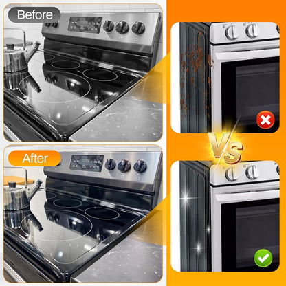 Stove Gap Covers Stainless Steel 2 Pack, 23.4" x 0.79", Heat Resistant Oven Gap Filler and Range Trim Kit, Black
