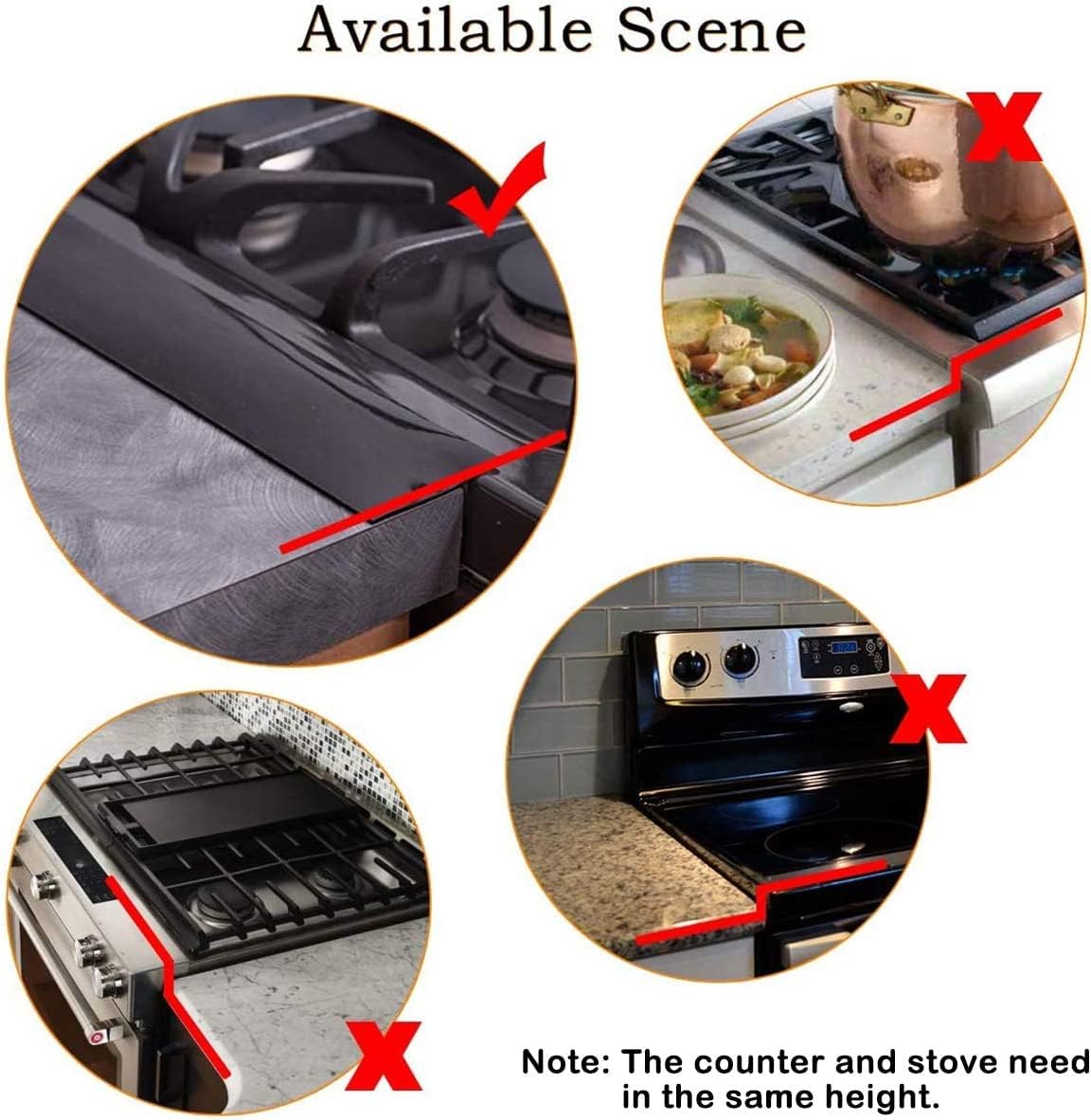 Silicone Stove Gap Covers 2 Pack, 21" Food Grade Flexible Gap Filler Between Stove and Counter, Semi-Clear