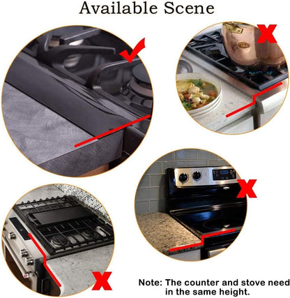Silicone Stove Gap Covers 2 Pack, 21" Food Grade Flexible Gap Filler Between Stove and Counter, Semi-Clear