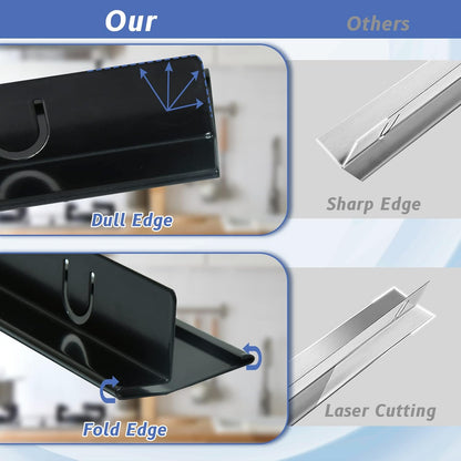 Stainless Steel Stove Counter Gap Cover 13.8-27.6 Inch Black, 2-Pack Adjustable Heat Resistant Gap Filler, Easy Clean