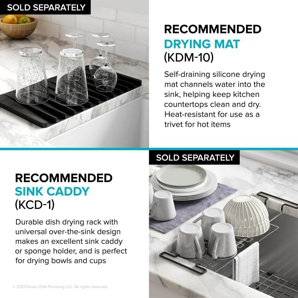 24-Inch Farmhouse Workstation Single Bowl Stainless Steel Kitchen Sink with Accessories, 16-Gauge