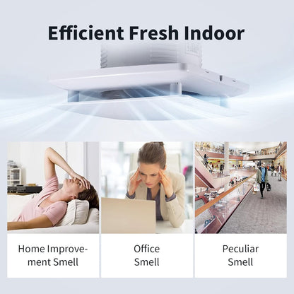 Exhaust Fan 110CFM, 1.0 Sones, 5.9" Duct, White Square Quiet Ceiling or Wall-Mount Ventilation Fan for Bathroom, Office, Laundry, or Shop