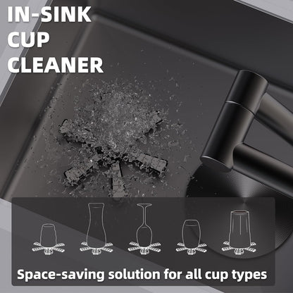 12x17-Inch Undermount Bar RV Kitchen Sink, Premium Stainless Steel with Hideaway Faucet and Cup Rinser, Dark Grey