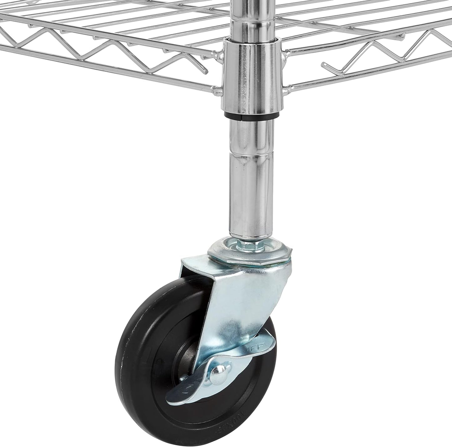 3-Tier Portable Kitchen Storage Rack with Caster Wheels, Adjustable Shelves, 21x15x36.7", Wood/Chrome, 175 lbs Capacity