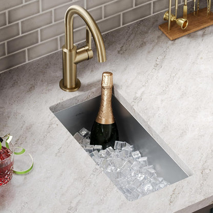 10-Inch Undermount Single Bowl Stainless Steel Bar Kitchen Sink, 16-Gauge
