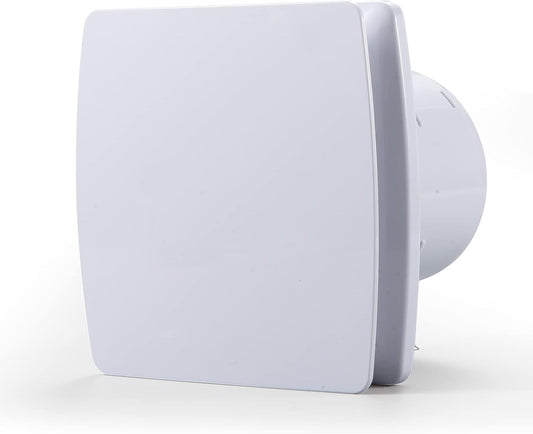 Exhaust Fan 110CFM, 1.0 Sones, 5.9" Duct, White Square Quiet Ceiling or Wall-Mount Ventilation Fan for Bathroom, Office, Laundry, or Shop
