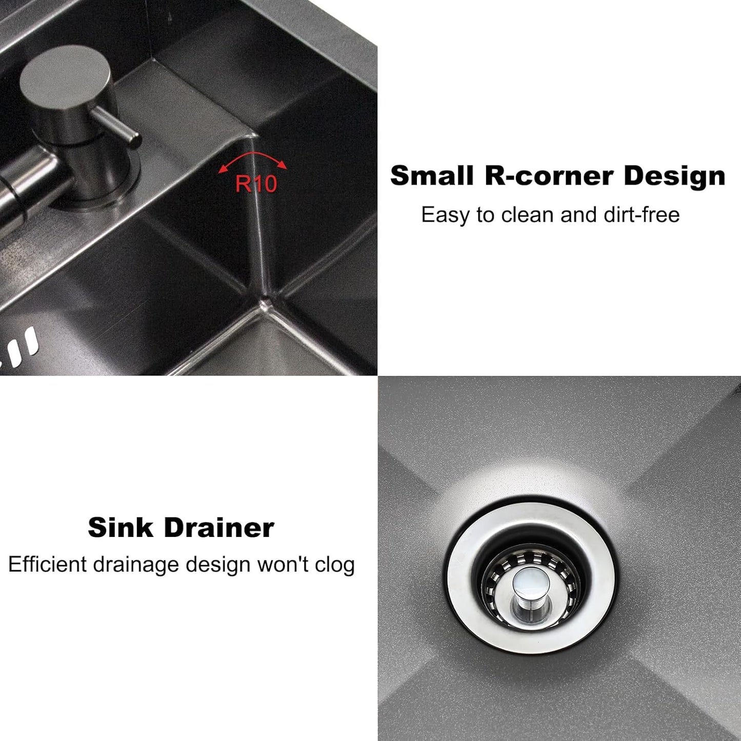 17.32x14.17x7.87-Inch Black Bar Kitchen Sink, Portable Single Bowl with Faucet and Stainless Steel Cover Plate
