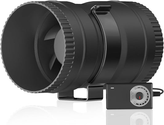3" Inline Blower Fan with Speed Controller, 120CFM, 20W Ultra-Low Power, Low Noise
