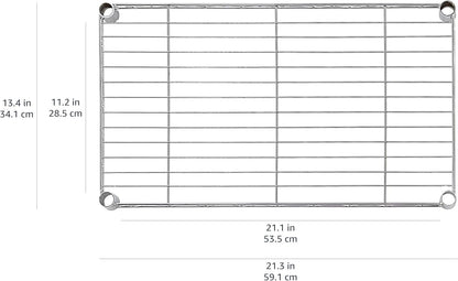 4-Shelf Steel Wire Storage Rack, Adjustable and Sturdy, Easy Assembly, 13.4" D x 23.2" W x 48" H, Black