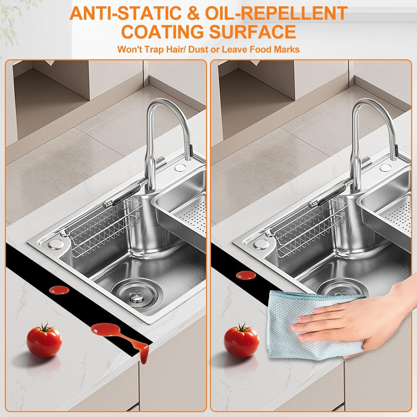 Silicone Stove Gap Covers 2 Pack, Heat Resistant Oven Gap Filler with Anti-Slip Base, Stain Resistant Strips Between Stovetop and Counter
