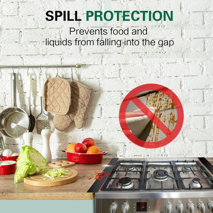 Stove Gap Covers 2 Pack, 21" Heat Resistant Silicone Gap Filler Between Stove and Counter, Easy to Clean, Black