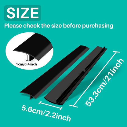 Silicone Stove Gap Cover 21" (2 Pack, Black) – Heat Resistant Kitchen Counter Gap Filler, Easy to Clean Stove Guard Between Stove and Counter
