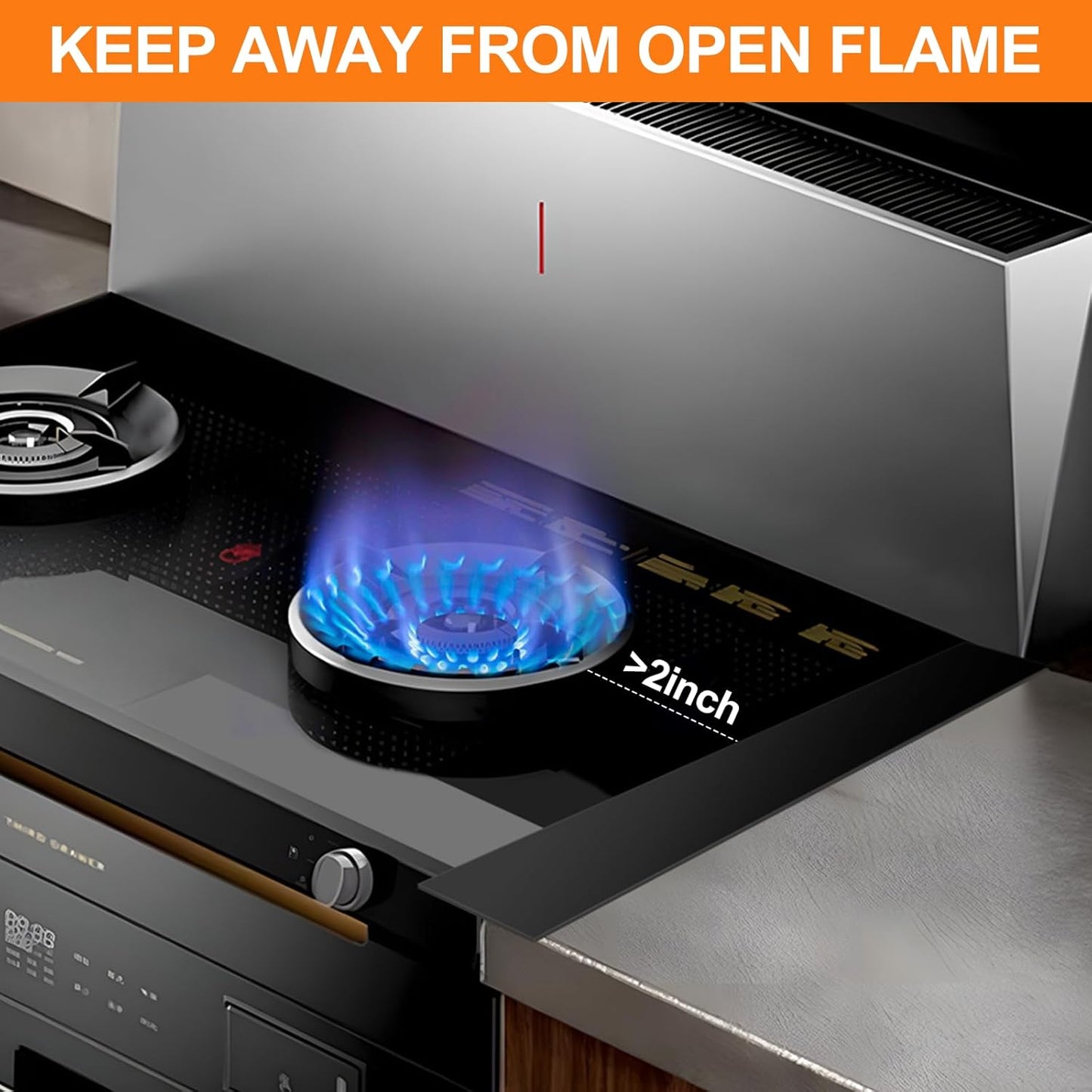 Silicone Stove Gap Covers 2 Pack, Heat Resistant Oven Gap Filler with Anti-Slip Base, Stain Resistant Strips Between Stovetop and Counter