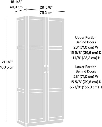 Tall Black Storage Cabinet with 4 Adjustable Shelves for Multi-Room Use
