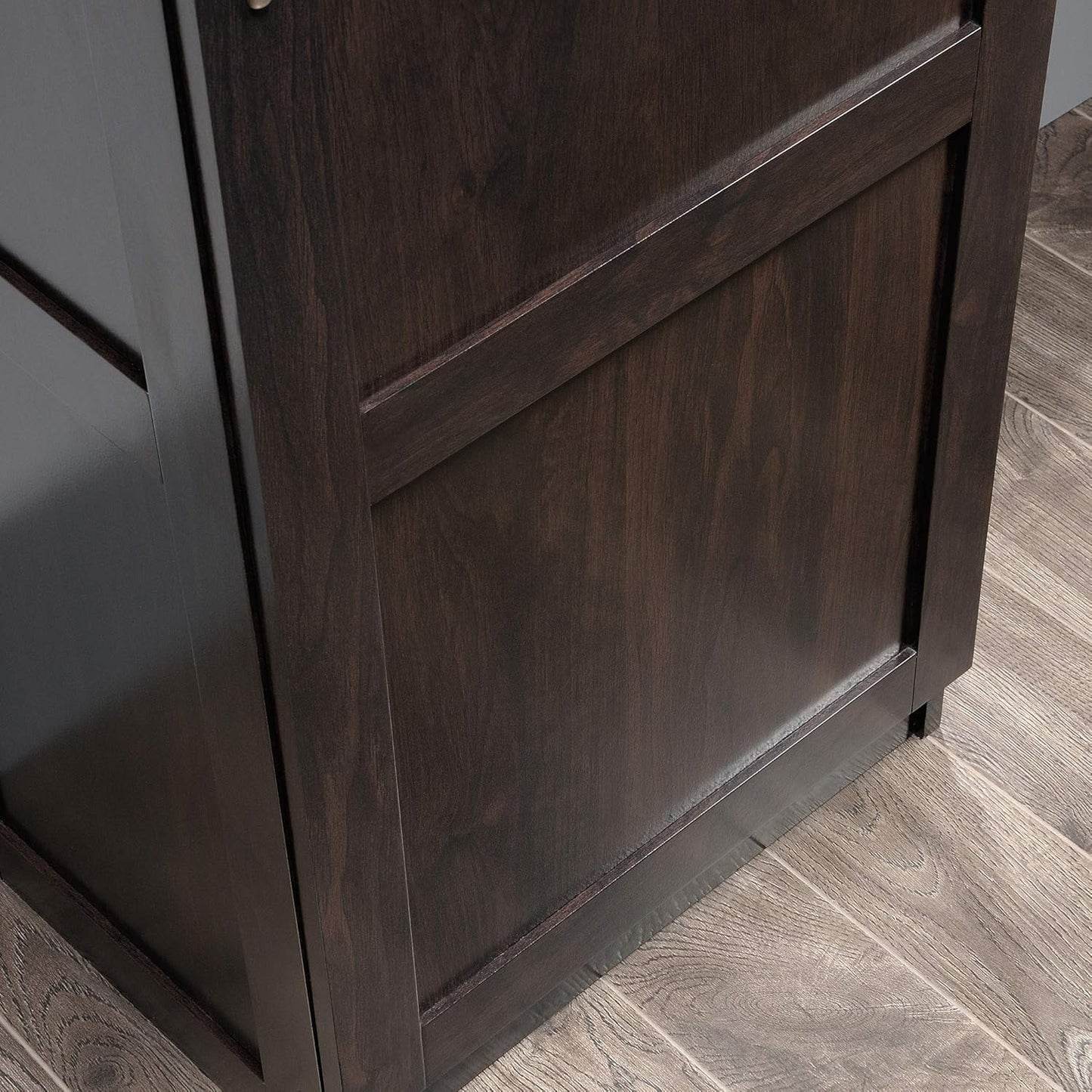Cinnamon Cherry Pantry Storage Cabinet with Adjustable Shelves