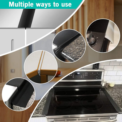 Silicone Stove Gap Cover 21" (2 Pack, Black) – Heat Resistant Kitchen Counter Gap Filler, Easy to Clean Stove Guard Between Stove and Counter